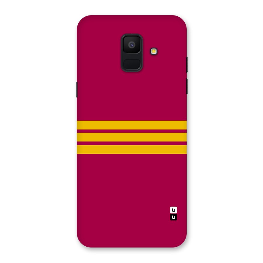Horizontal Sports Stripes Back Case for Galaxy A6 (2018)