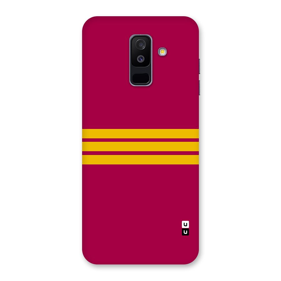 Horizontal Sports Stripes Back Case for Galaxy A6 Plus