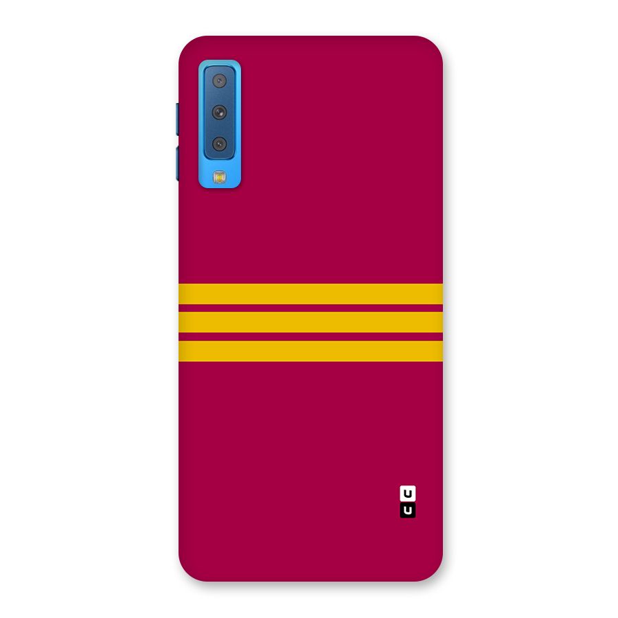 Horizontal Sports Stripes Back Case for Galaxy A7 (2018)