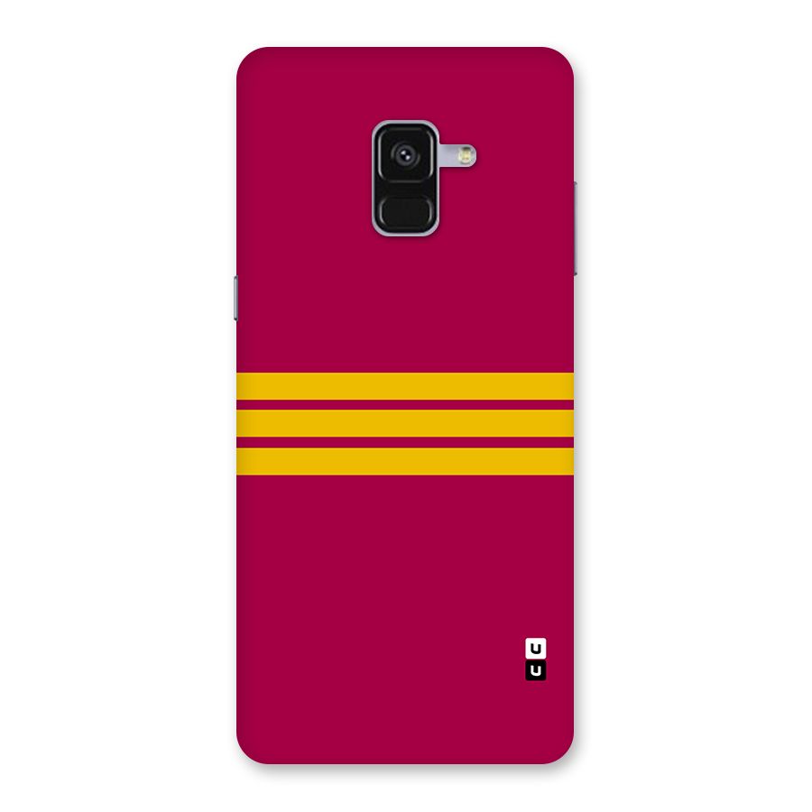 Horizontal Sports Stripes Back Case for Galaxy A8 Plus