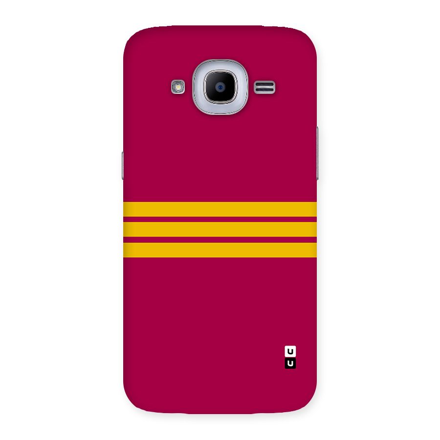 Horizontal Sports Stripes Back Case for Galaxy J2 2016