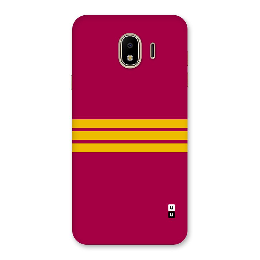 Horizontal Sports Stripes Back Case for Galaxy J4
