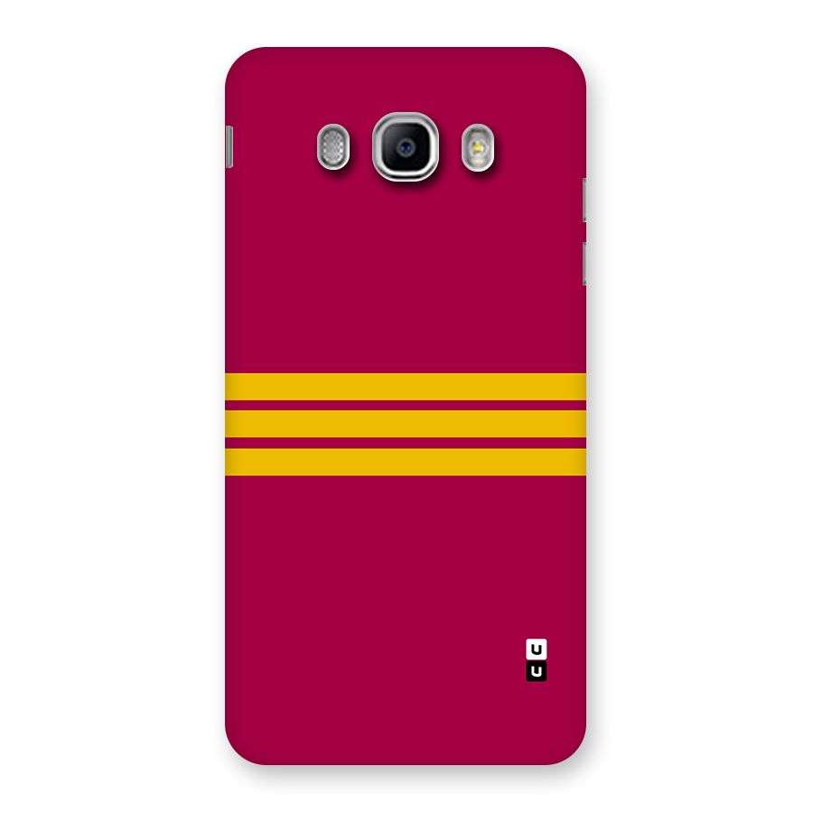 Horizontal Sports Stripes Back Case for Galaxy J5 2016