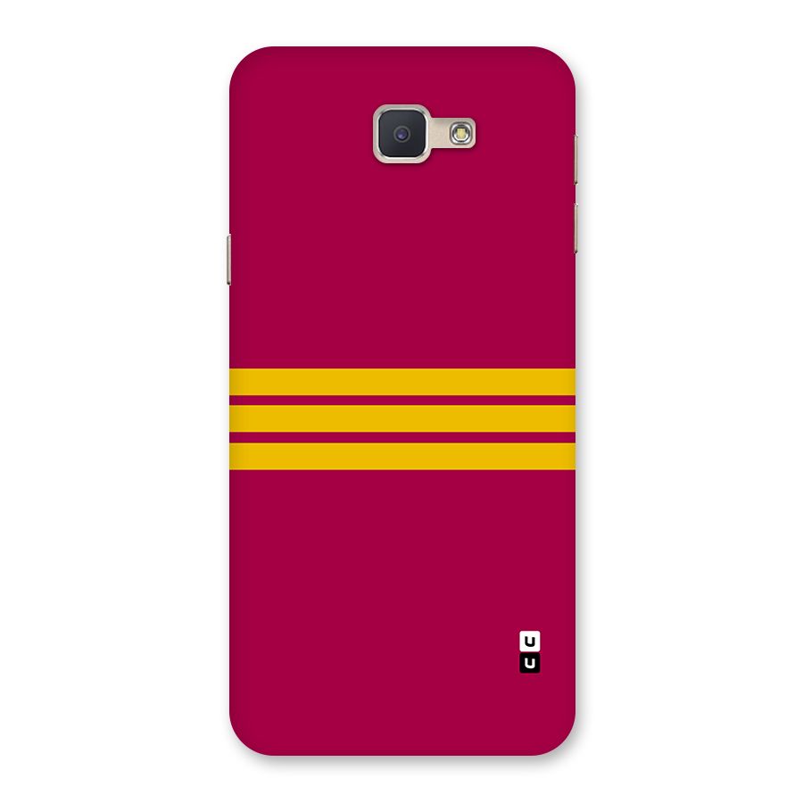Horizontal Sports Stripes Back Case for Galaxy J5 Prime