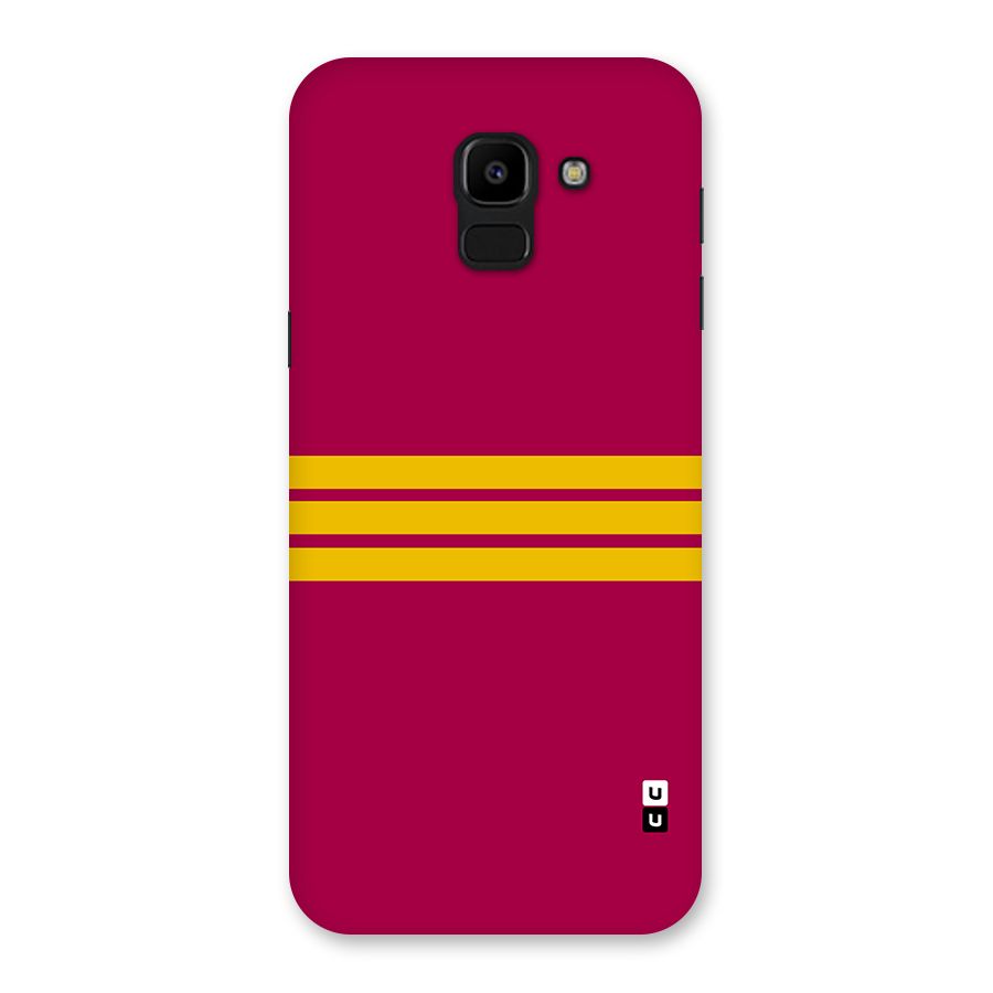 Horizontal Sports Stripes Back Case for Galaxy J6