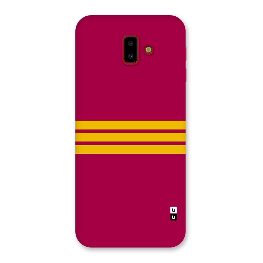 Horizontal Sports Stripes Back Case for Galaxy J6 Plus