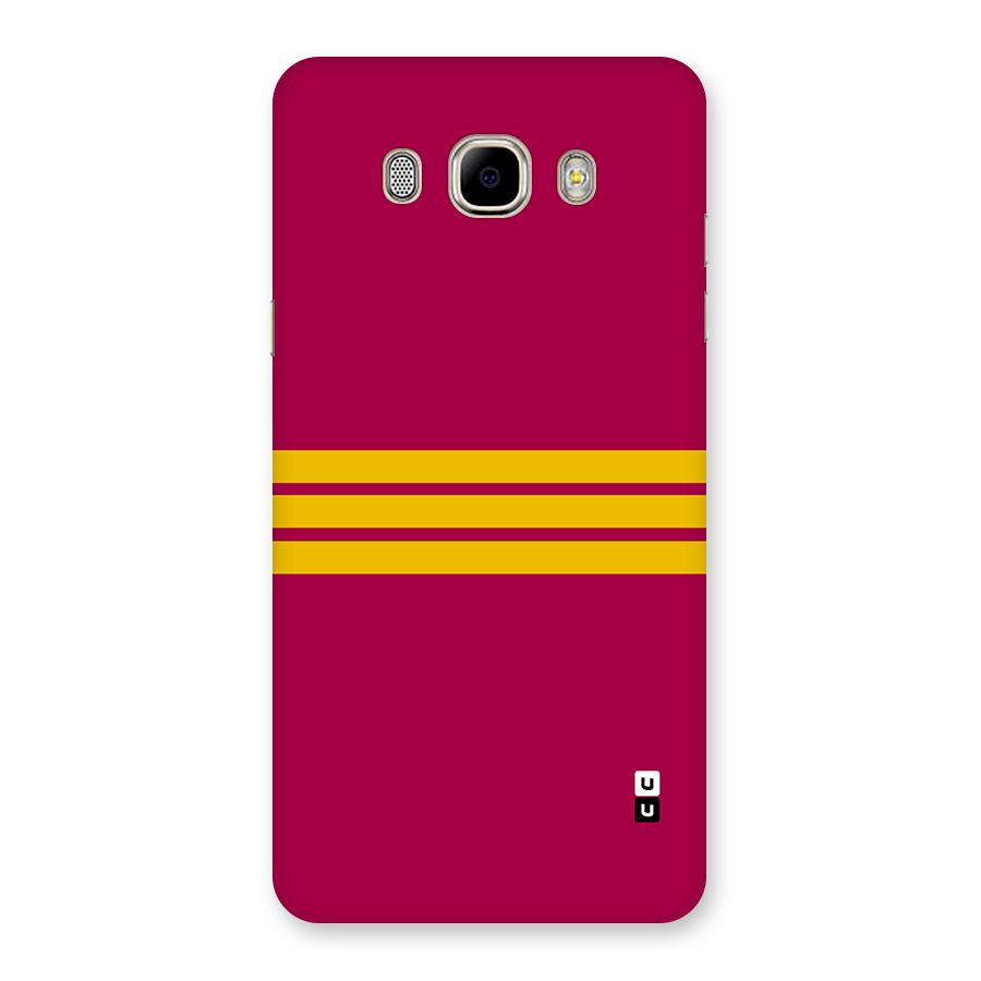 Horizontal Sports Stripes Back Case for Galaxy J7 2016