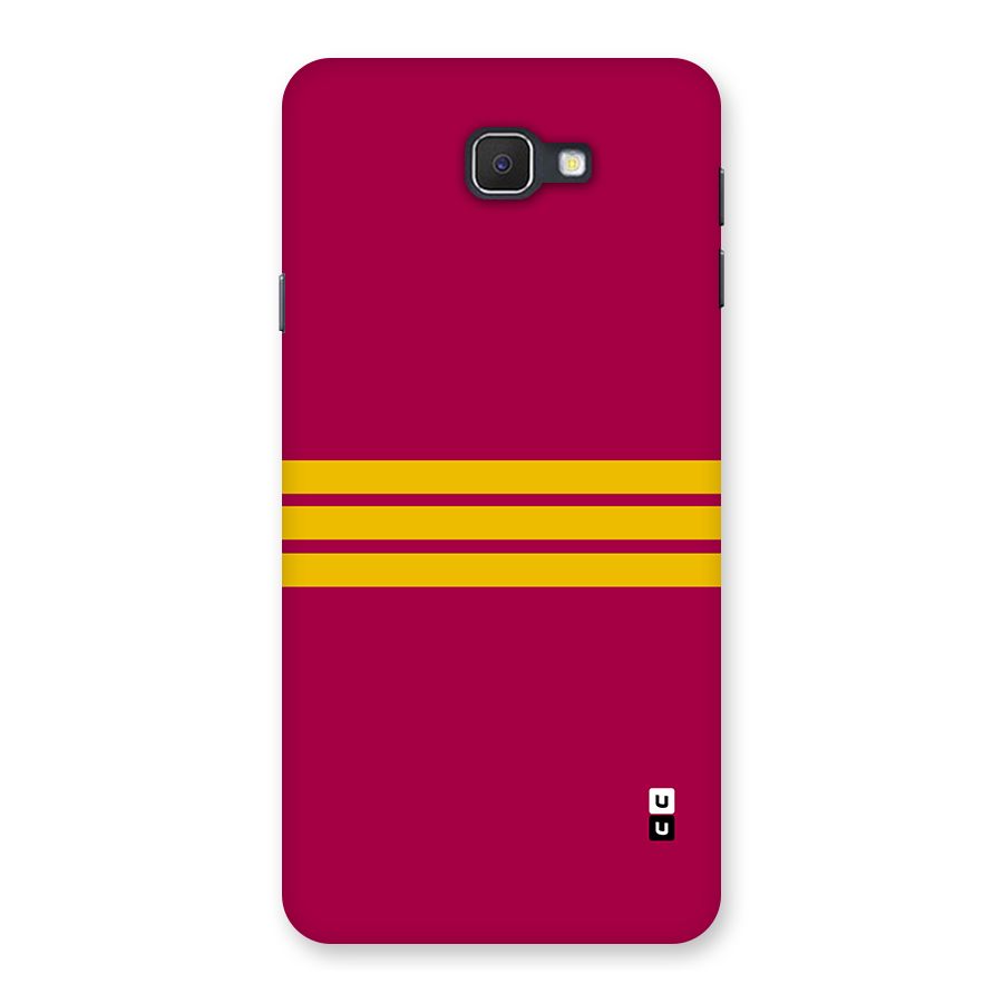 Horizontal Sports Stripes Back Case for Galaxy J7 Prime