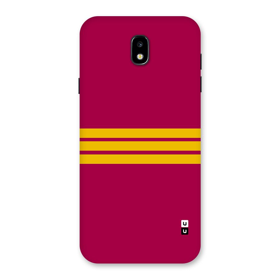 Horizontal Sports Stripes Back Case for Galaxy J7 Pro