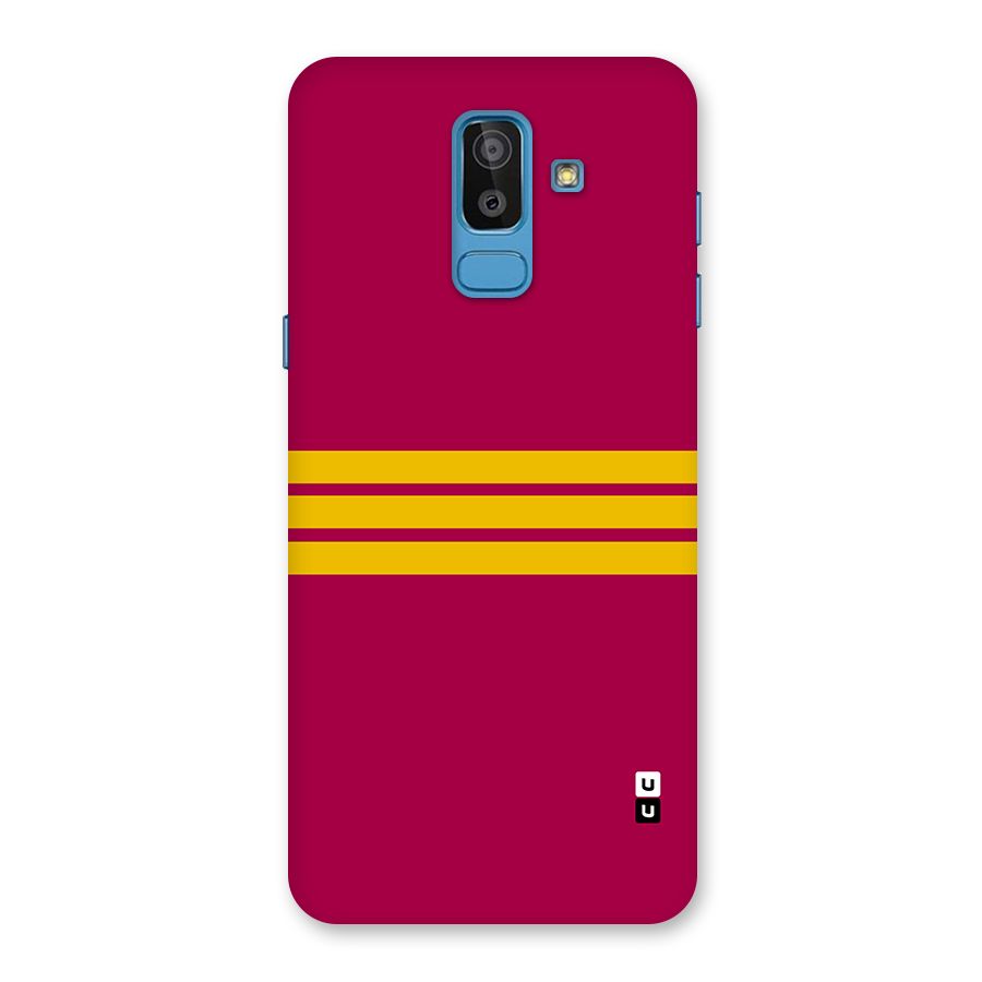 Horizontal Sports Stripes Back Case for Galaxy J8
