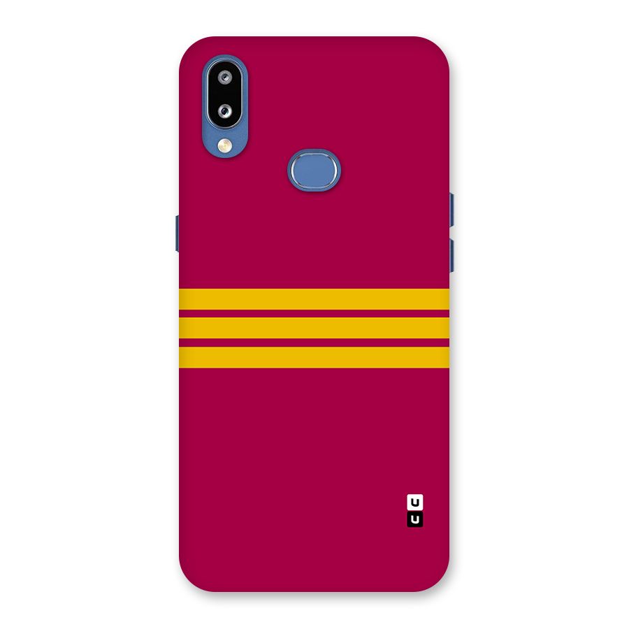 Horizontal Sports Stripes Back Case for Galaxy M01s