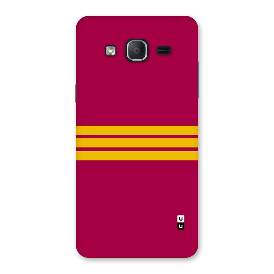 Horizontal Sports Stripes Back Case for Galaxy On7 2015