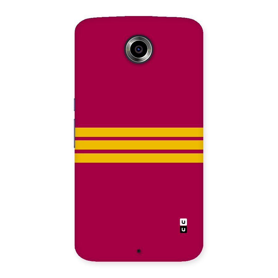 Horizontal Sports Stripes Back Case for Google Nexus 6