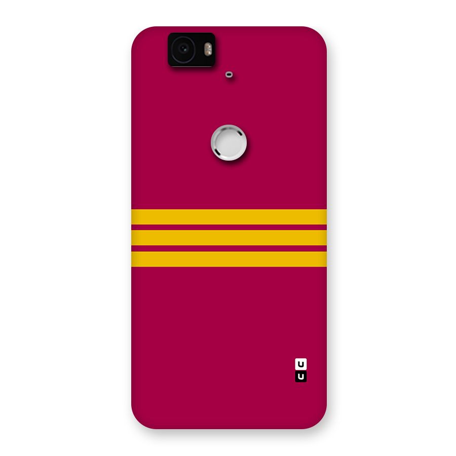 Horizontal Sports Stripes Back Case for Google Nexus 6P