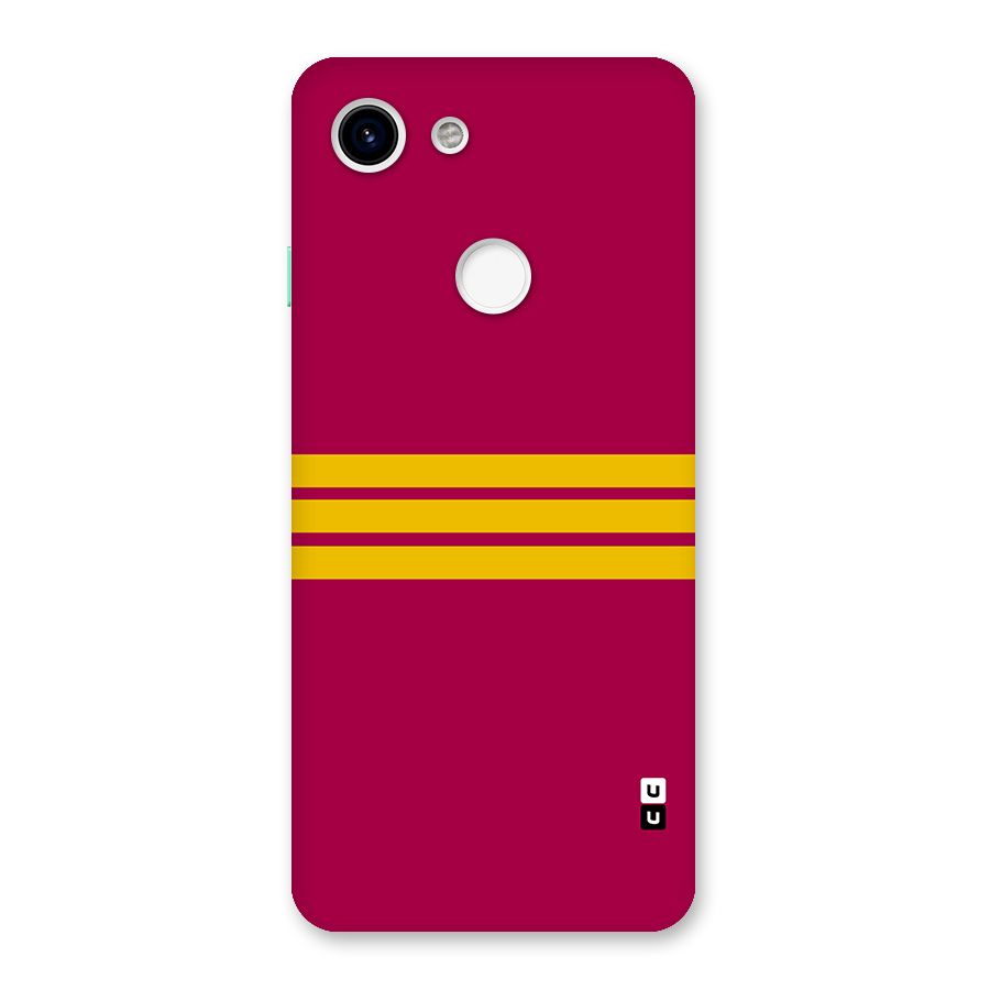 Horizontal Sports Stripes Back Case for Google Pixel 3