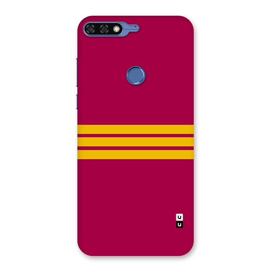 Horizontal Sports Stripes Back Case for Honor 7C