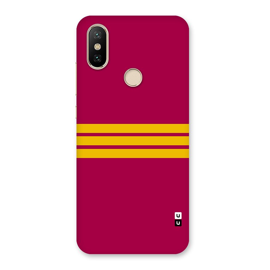 Horizontal Sports Stripes Back Case for Mi A2
