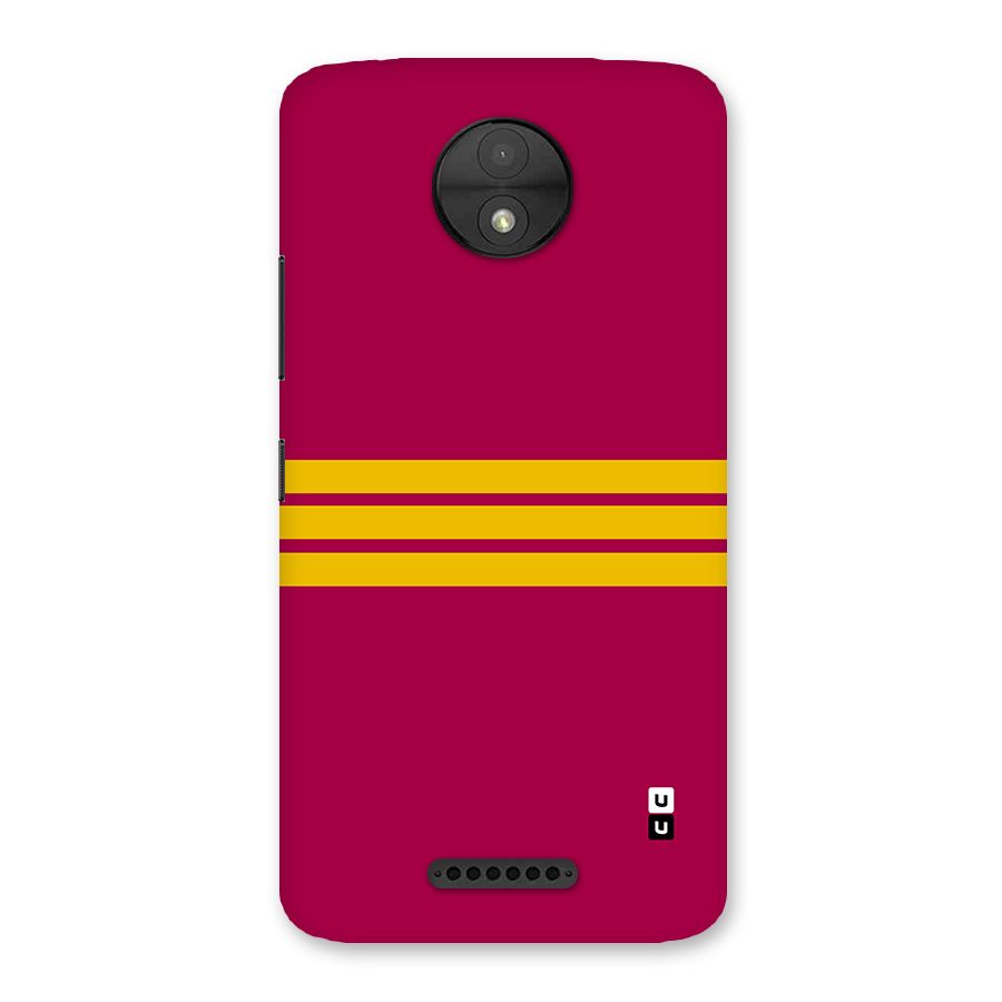 Horizontal Sports Stripes Back Case for Moto C
