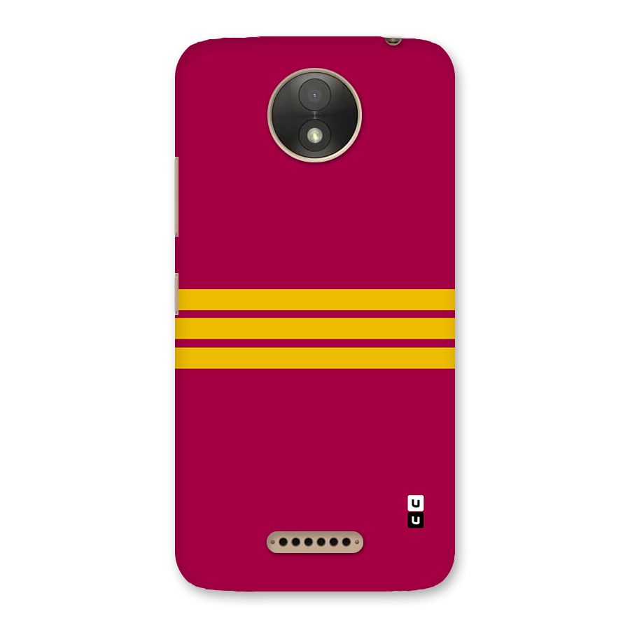 Horizontal Sports Stripes Back Case for Moto C Plus