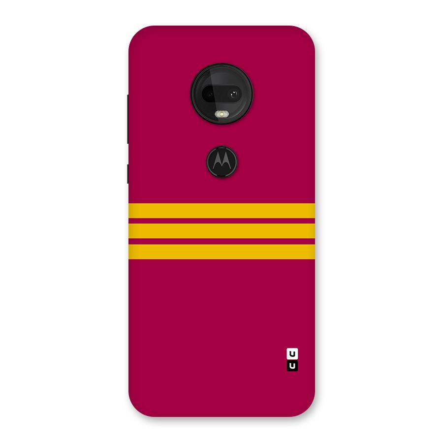 Horizontal Sports Stripes Back Case for Moto G7