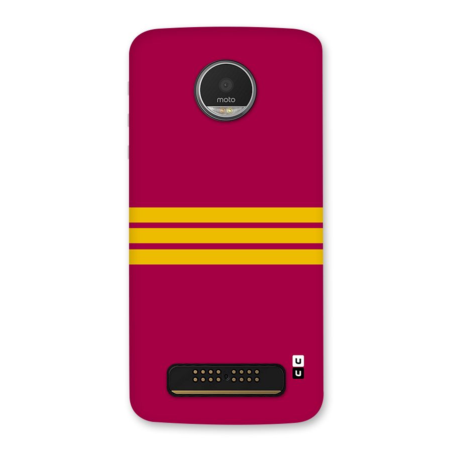 Horizontal Sports Stripes Back Case for Moto Z Play