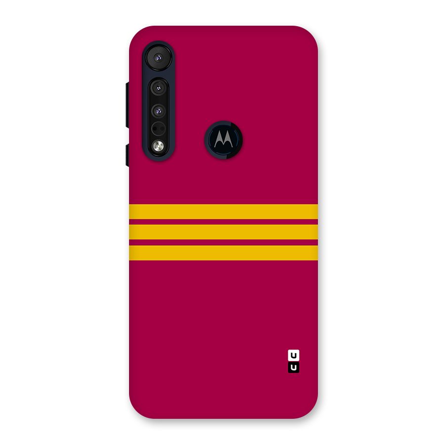 Horizontal Sports Stripes Back Case for Motorola One Macro