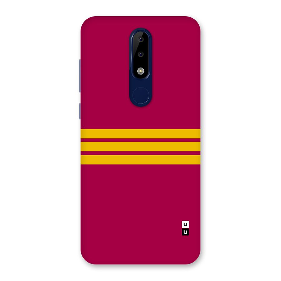 Horizontal Sports Stripes Back Case for Nokia 5.1 Plus