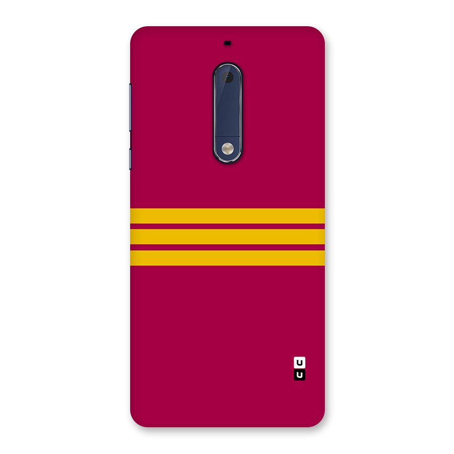 Horizontal Sports Stripes Back Case for Nokia 5