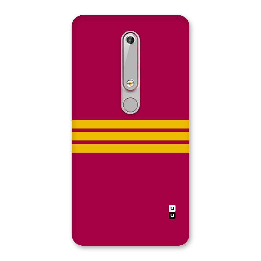 Horizontal Sports Stripes Back Case for Nokia 6.1