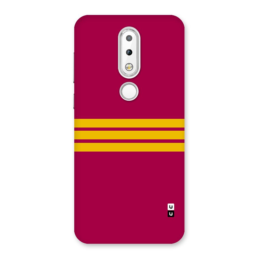Horizontal Sports Stripes Back Case for Nokia 6.1 Plus