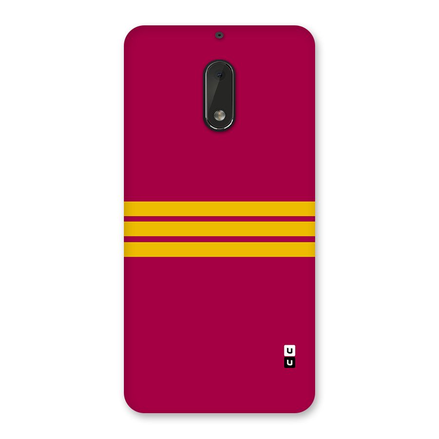 Horizontal Sports Stripes Back Case for Nokia 6