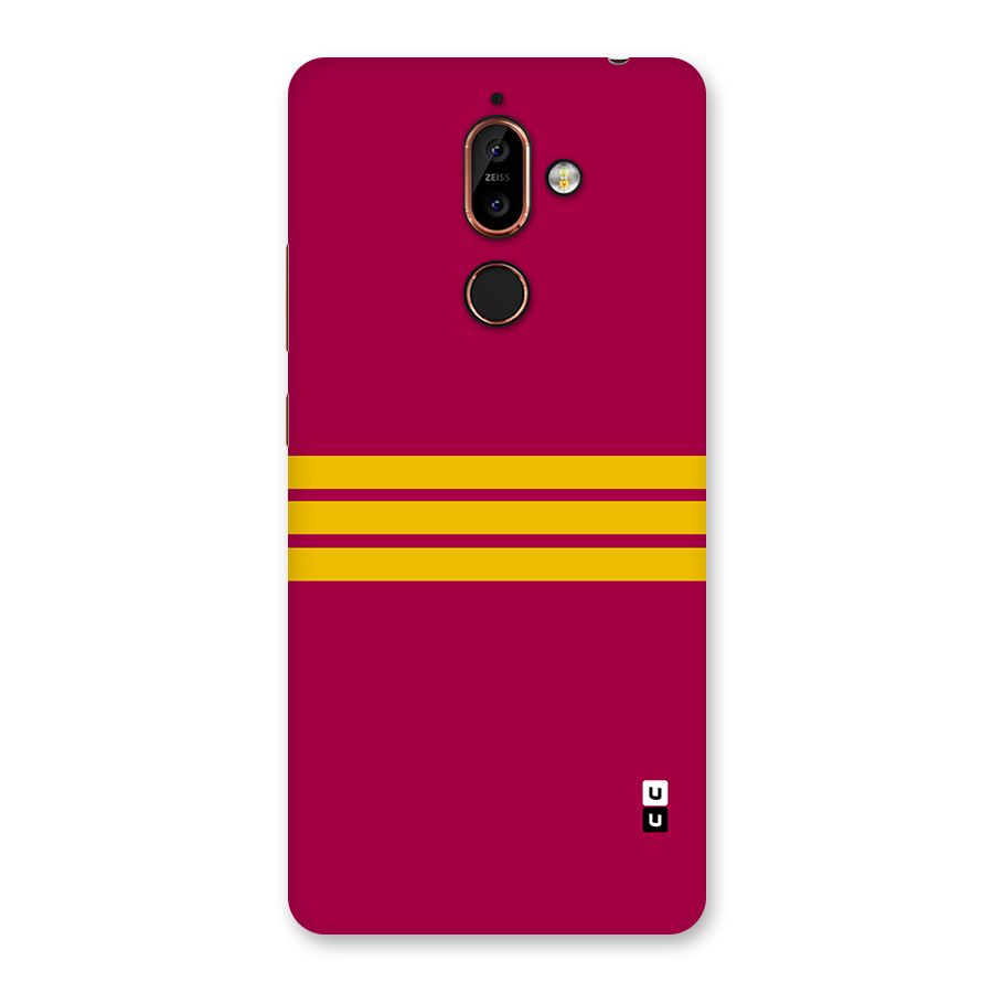 Horizontal Sports Stripes Back Case for Nokia 7 Plus