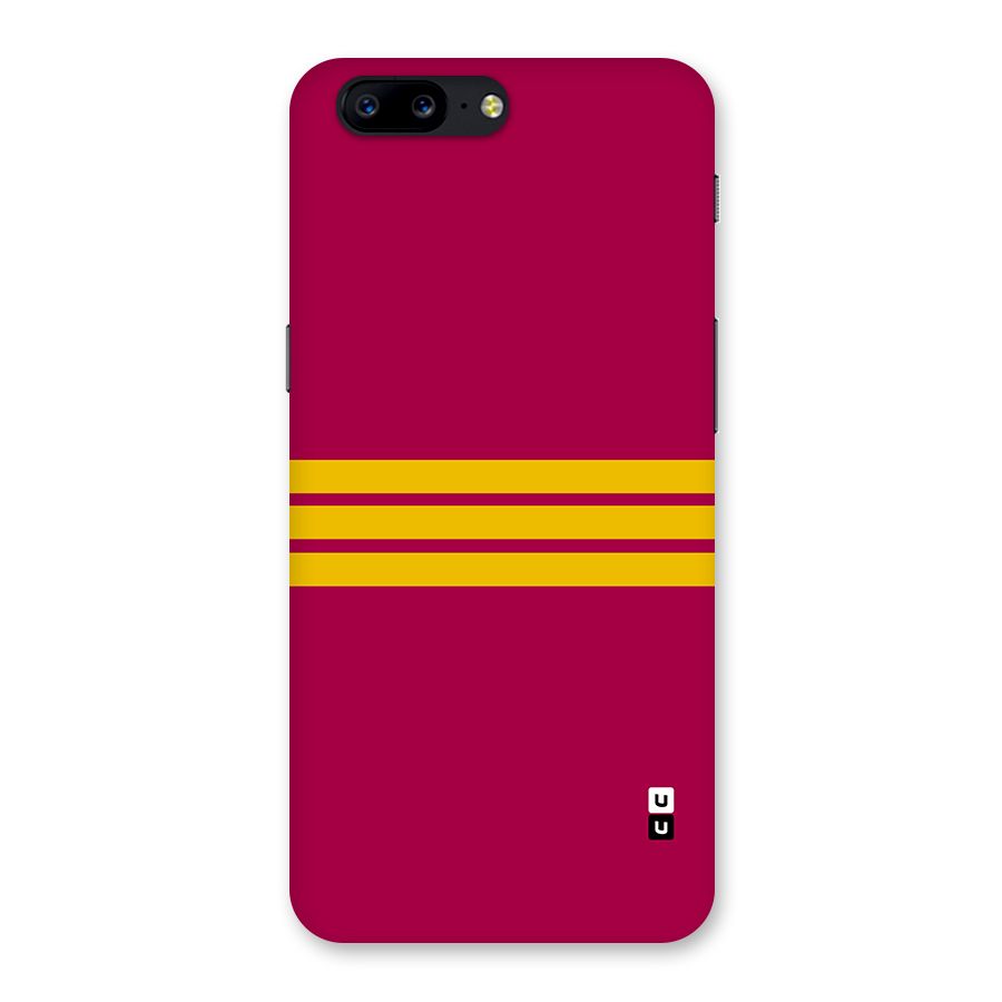 Horizontal Sports Stripes Back Case for OnePlus 5