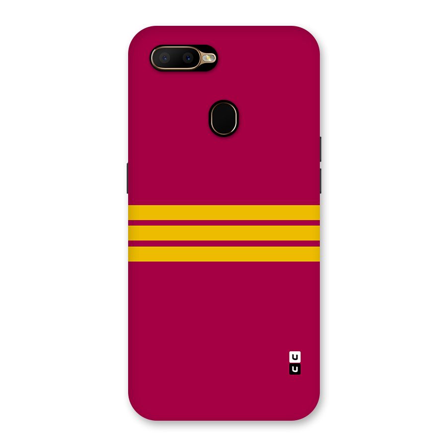 Horizontal Sports Stripes Back Case for Oppo A5s