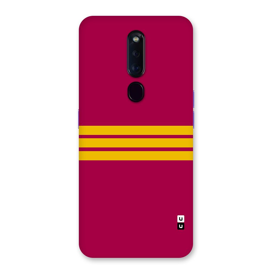 Horizontal Sports Stripes Back Case for Oppo F11 Pro