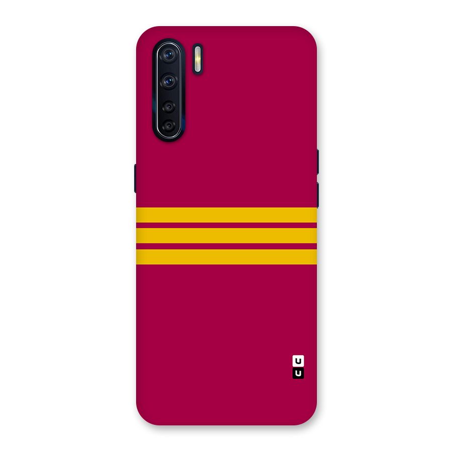 Horizontal Sports Stripes Back Case for Oppo F15