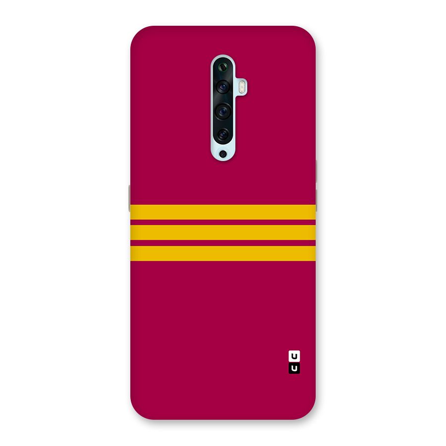 Horizontal Sports Stripes Back Case for Oppo Reno2 F