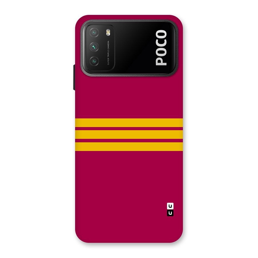 Horizontal Sports Stripes Back Case for Poco M3