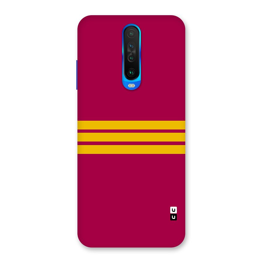 Horizontal Sports Stripes Back Case for Poco X2