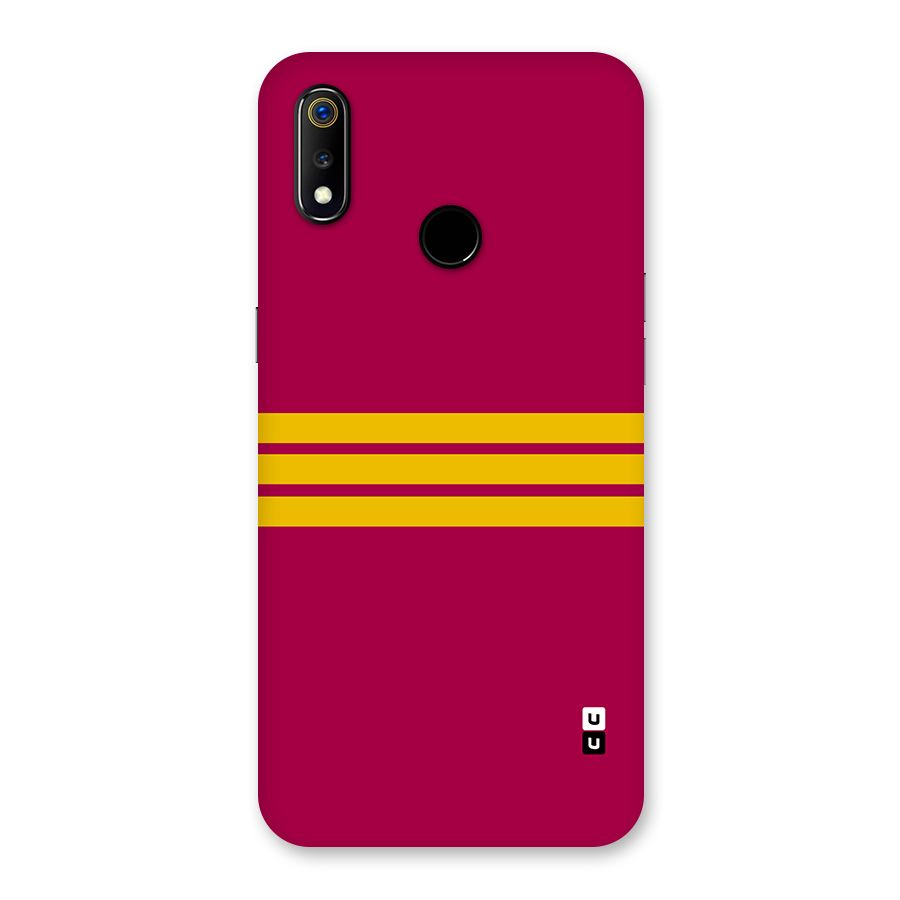 Horizontal Sports Stripes Back Case for Realme 3