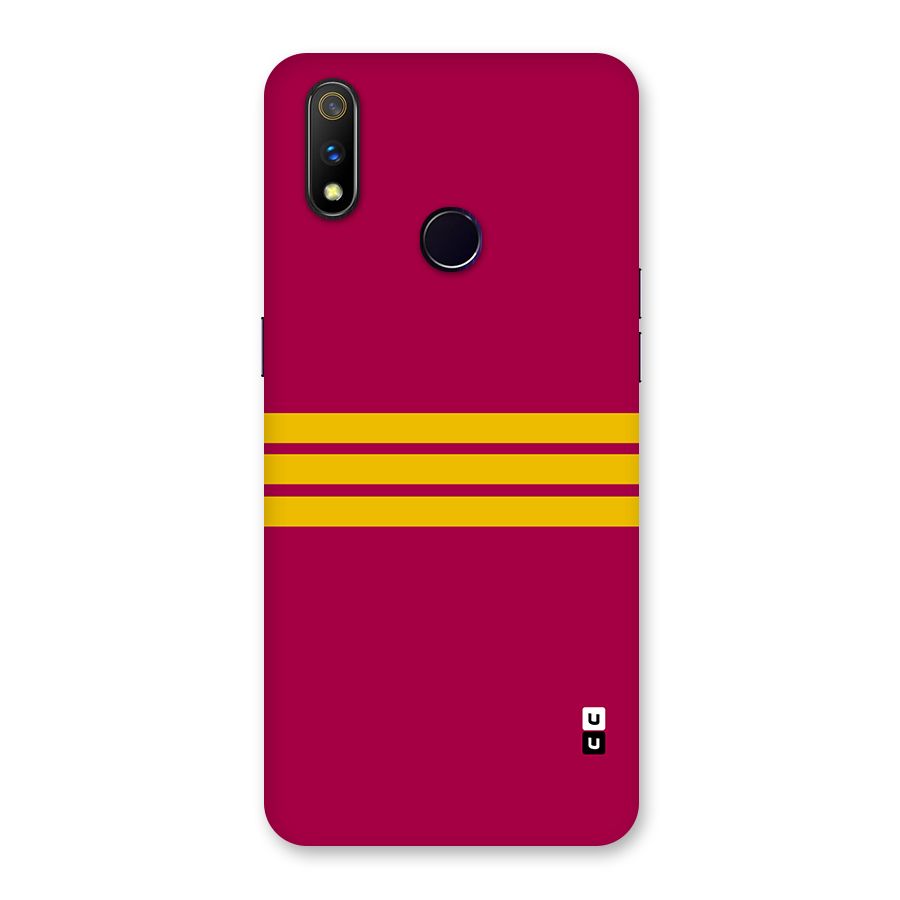 Horizontal Sports Stripes Back Case for Realme 3 Pro