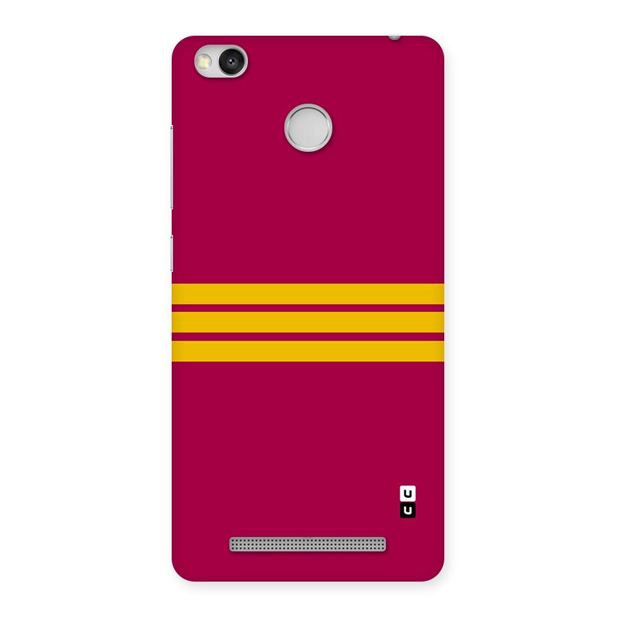 Horizontal Sports Stripes Back Case for Redmi 3S Prime
