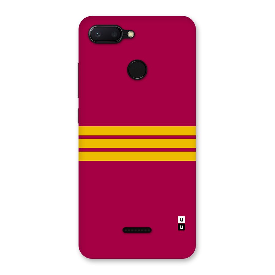 Horizontal Sports Stripes Back Case for Redmi 6