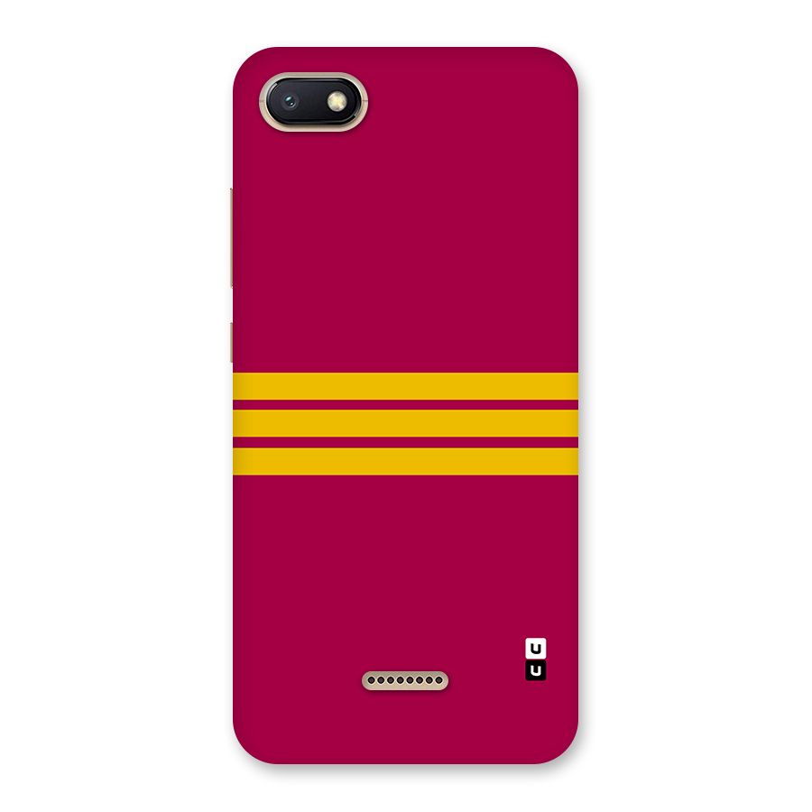 Horizontal Sports Stripes Back Case for Redmi 6A