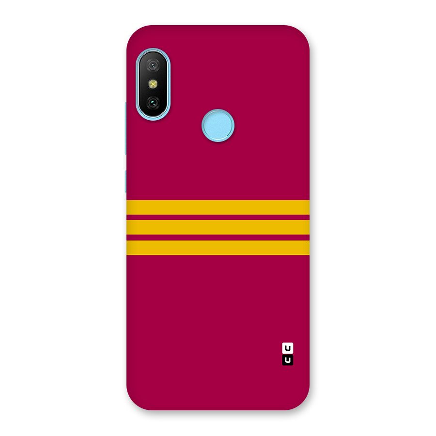 Horizontal Sports Stripes Back Case for Redmi 6 Pro