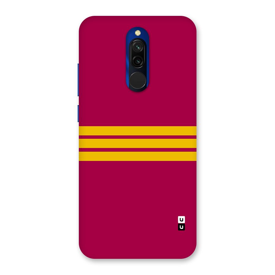 Horizontal Sports Stripes Back Case for Redmi 8