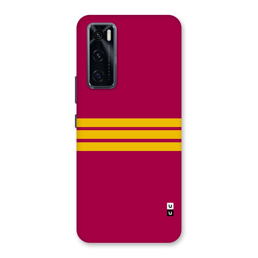 Horizontal Sports Stripes Back Case for Vivo V20 SE