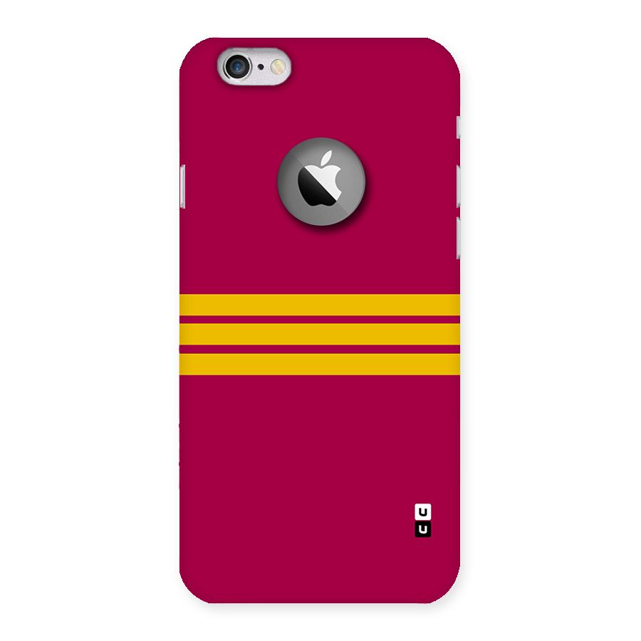 Horizontal Sports Stripes Back Case for iPhone 6 Logo Cut