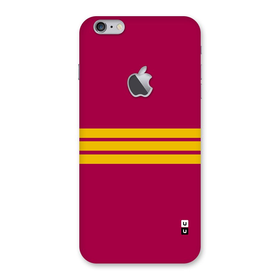 Horizontal Sports Stripes Back Case for iPhone 6 Plus 6S Plus Logo Cut