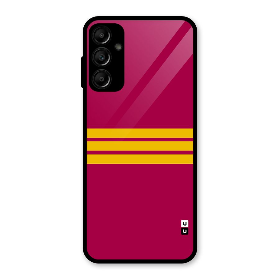 Horizontal Sports Stripes Glass Back Case for Galaxy A14 5G